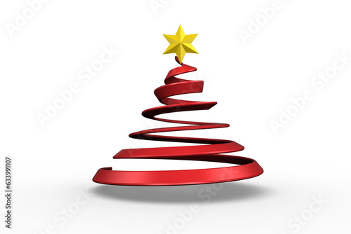 Digital png illustration of christmas tree symbol on transparent background