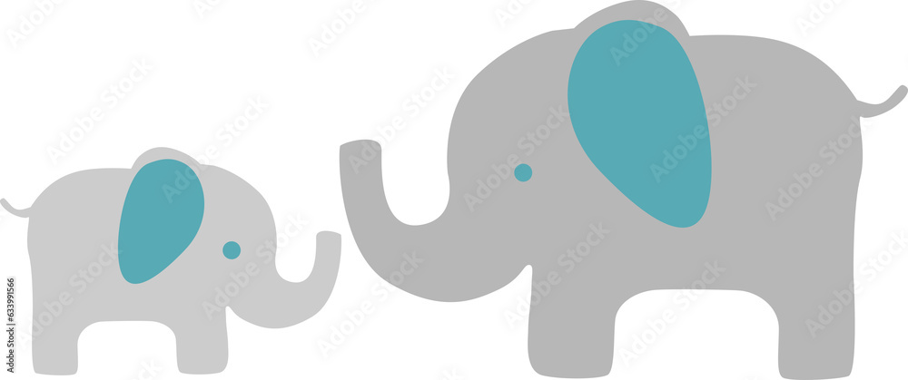 Naklejka premium Digital png illustration of elephant symbols on transparent background