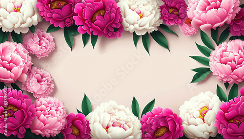 pink and white flower border