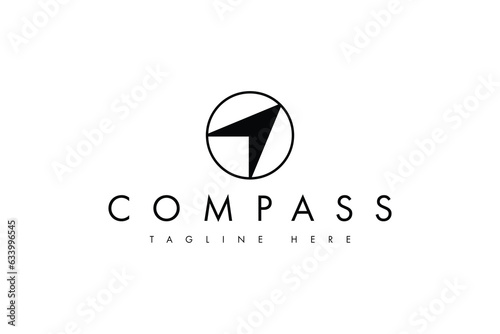 minimal arrow compass circle logo design