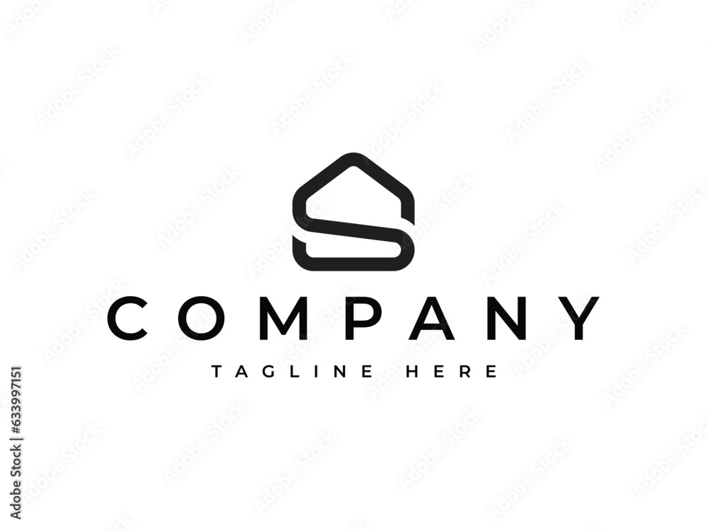 letter S home real estate logo design Stock Vector | Adobe Stock