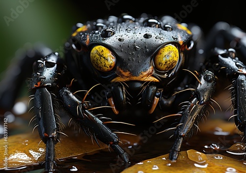 Close up Spider with Water Drops | Macro Shot