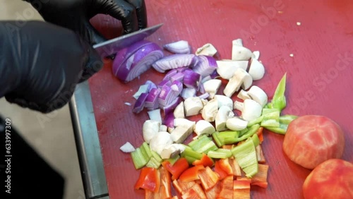 Shepherd's stew is being prepared in the kitchen. Çoban Kavurma photo