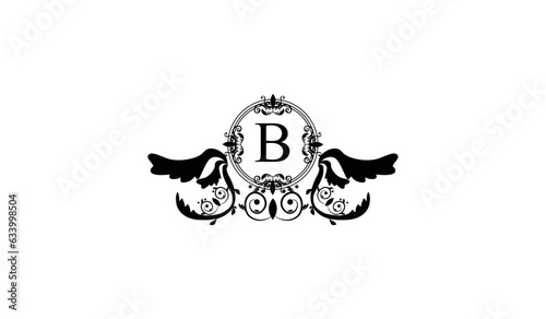 skull with wings alphabet b