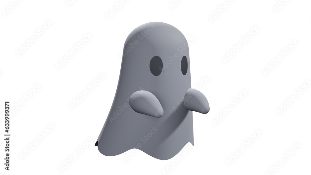 3D Model Illustration of Ghost That Haunted Creepy Old House