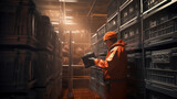 The worker working in a temperature-controlled area, handling perishable goods with care 