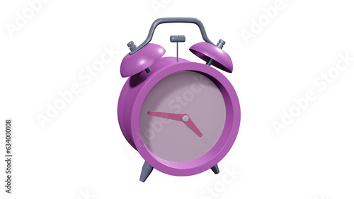 3D Model Illustration of Pink Alarm Clock To Wake You Up In The Morning