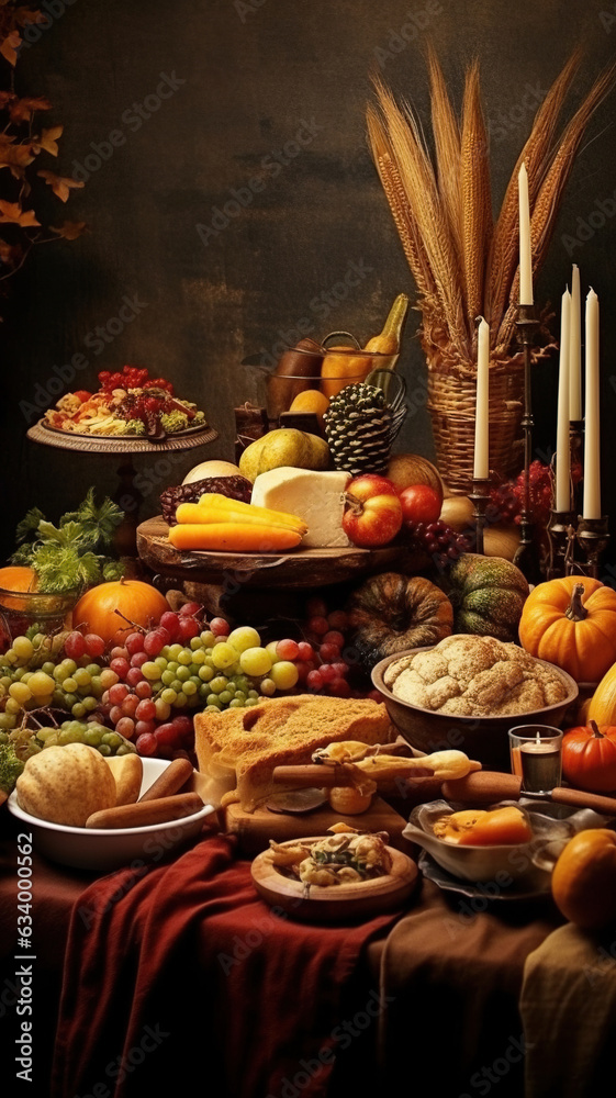 Thanksgiving Day holiday festive food background