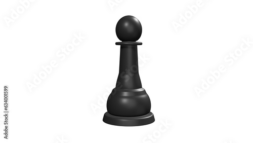 3D Model Illustration of Stunning And Brave Chess Pawn