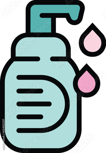 Cosmetic dispenser icon outline vector. Face skin. Care treatment color flat