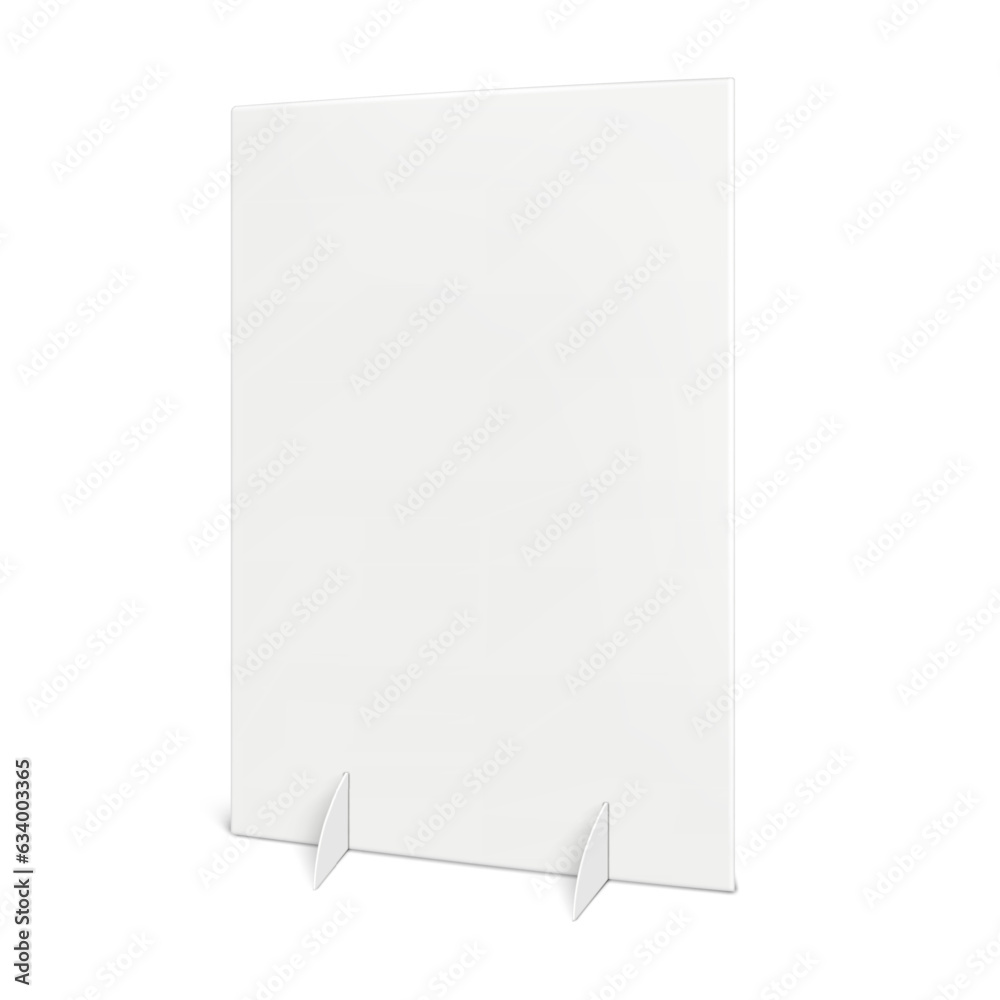 Floor exhibition display stand vector mockup. White blank trade show