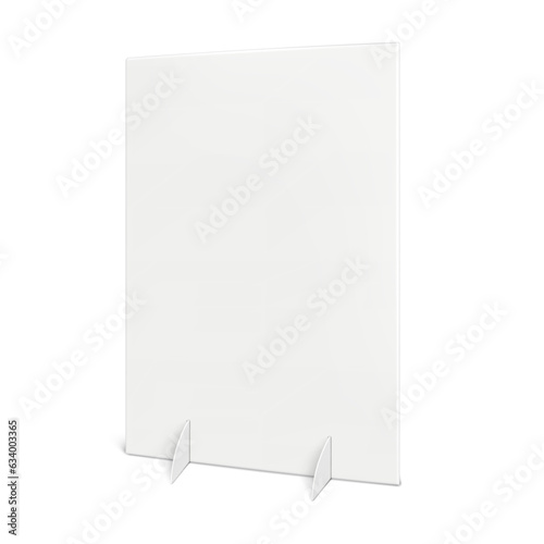 Floor exhibition display stand vector mock-up. White blank trade show standee realistic mockup. Template for design