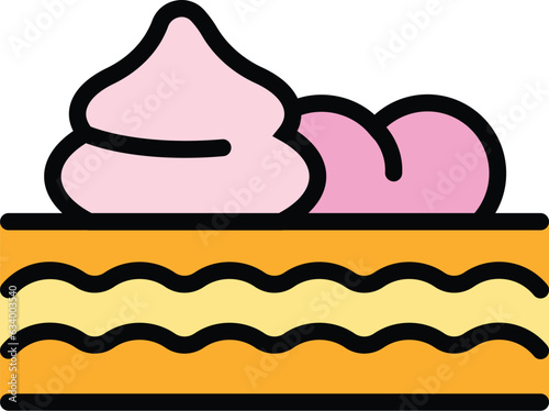 Foam cream icon outline vector. Anti age cream. Face skin color flat