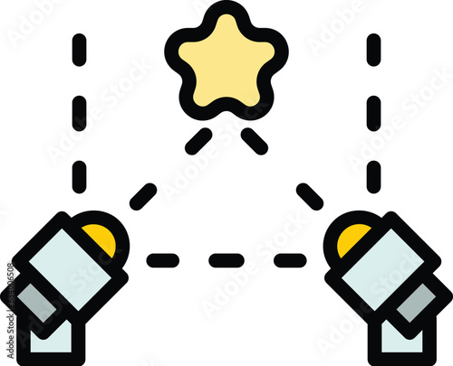 Vip event spotlight icon outline vector. Party star. Cinema luxury color flat