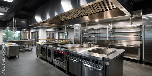 A commercial kitchen ready for a chef to start a restaurant photo