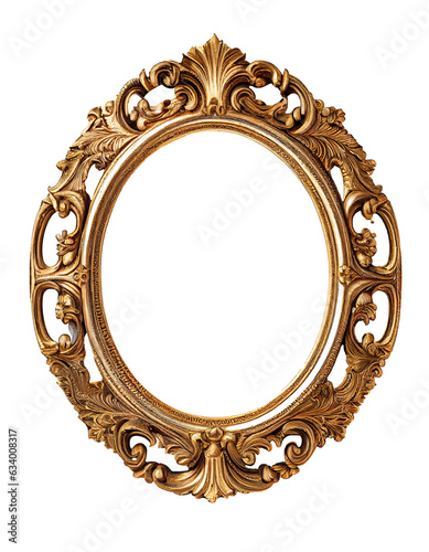 Antique gold picture frame isolated on transparent background © MiraCle72