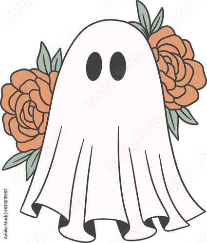 Cute ghost with floral