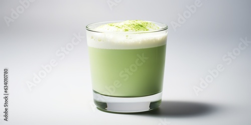 AI Generated. AI Generative. Japanese asian food cup matcha latte art on simple background. Graphic Art