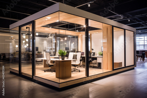Create a startup office with a focus on flexible spaces, incorporating movable partitions, adaptable furniture, and retractable walls for seamless reconfiguration." 