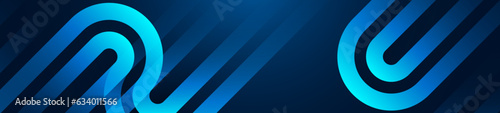 Abstract blue glowing diagonal geometric shapes on dark blue background. Modern shiny blue gradient rounded rectangle design. Dynamic shapes. Futuristic concept. Vector illustration