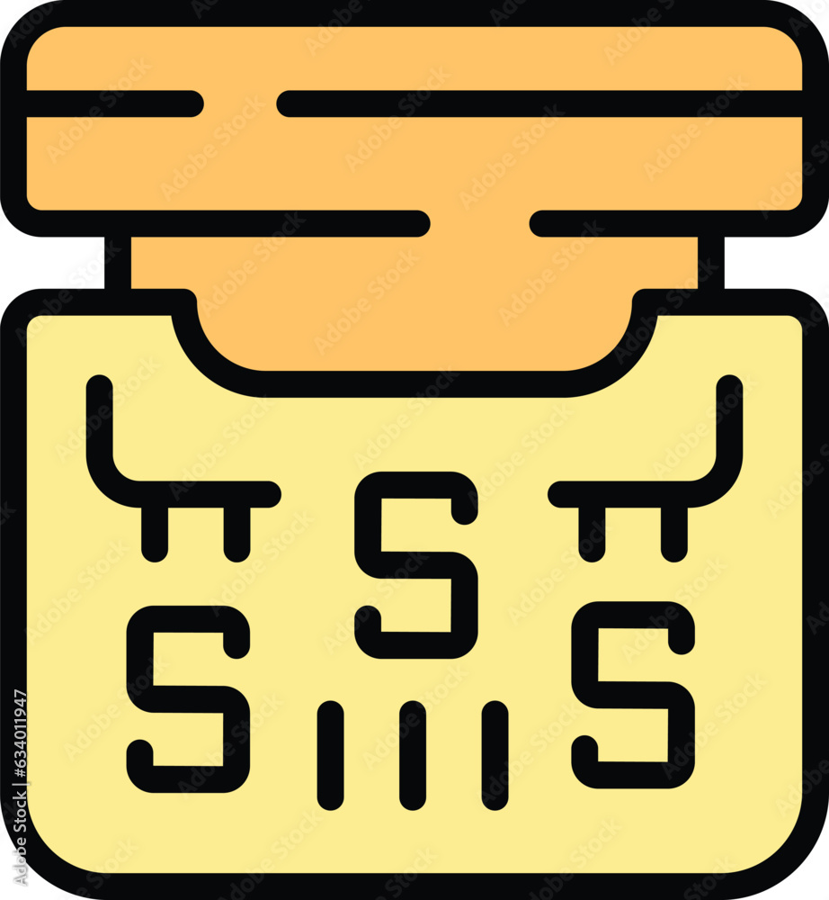 Charity box icon outline vector. People event. Help hand color flat Charity box icon outline vector. People event. Help hand color flat