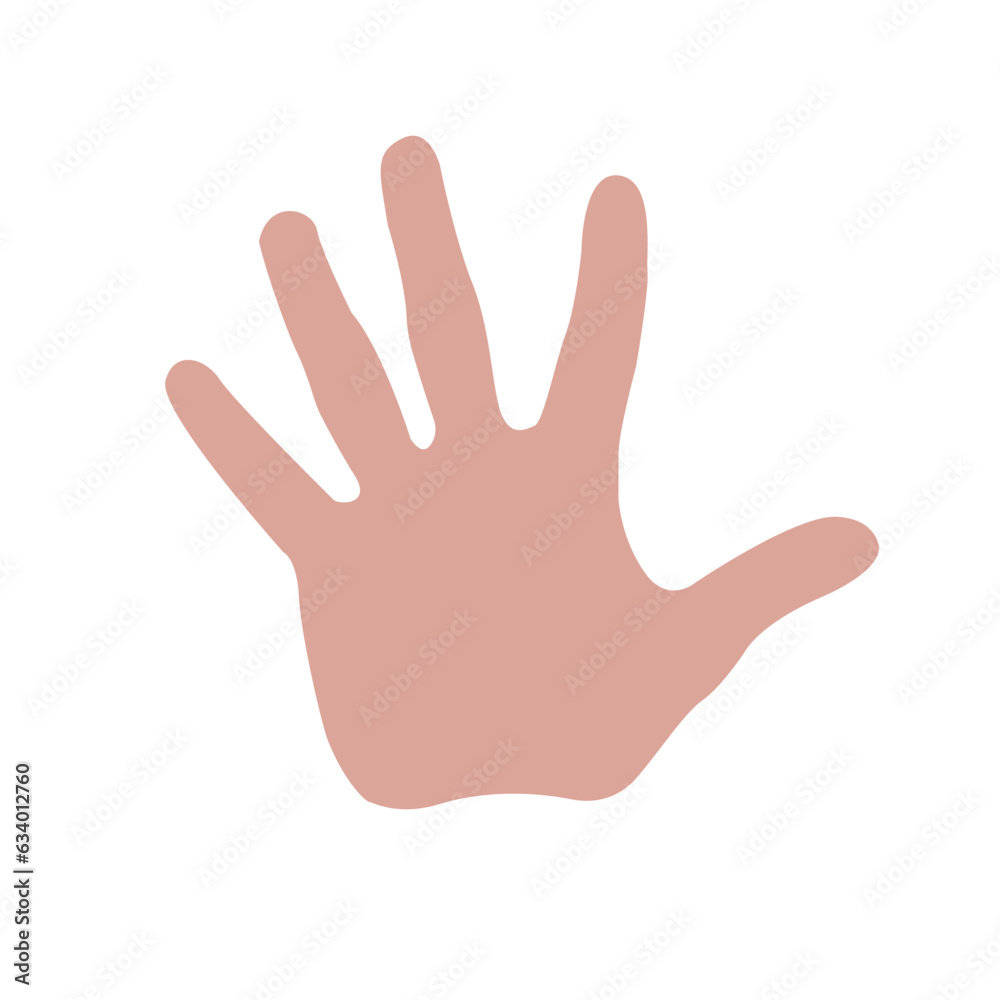 Vector flat illustration of an open palm with spread fingers. Vector design element for infographic, web, internet, presentation. Vector flat illustration of an open palm with spread fingers. Vector design element for infographic, web, internet, presentation.