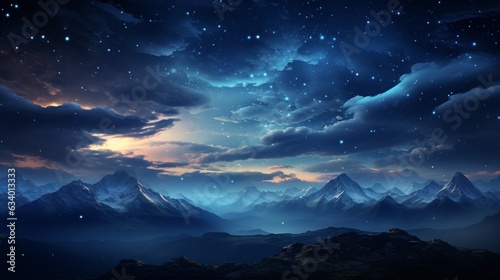Beautiful night sky with shiny stars. © Dhiman