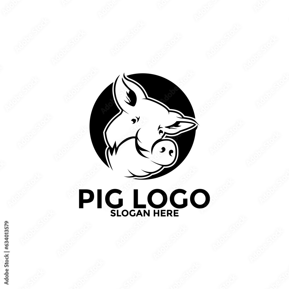 Pig logo icon design template vector,Pork Pig logo design Pig logo icon design template vector,Pork Pig logo design