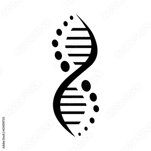 Simple DNA Science Glyph Logo Vector,  DNA symbol in trendy flat design