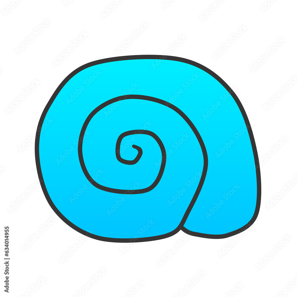 Illustration design of blue seashell