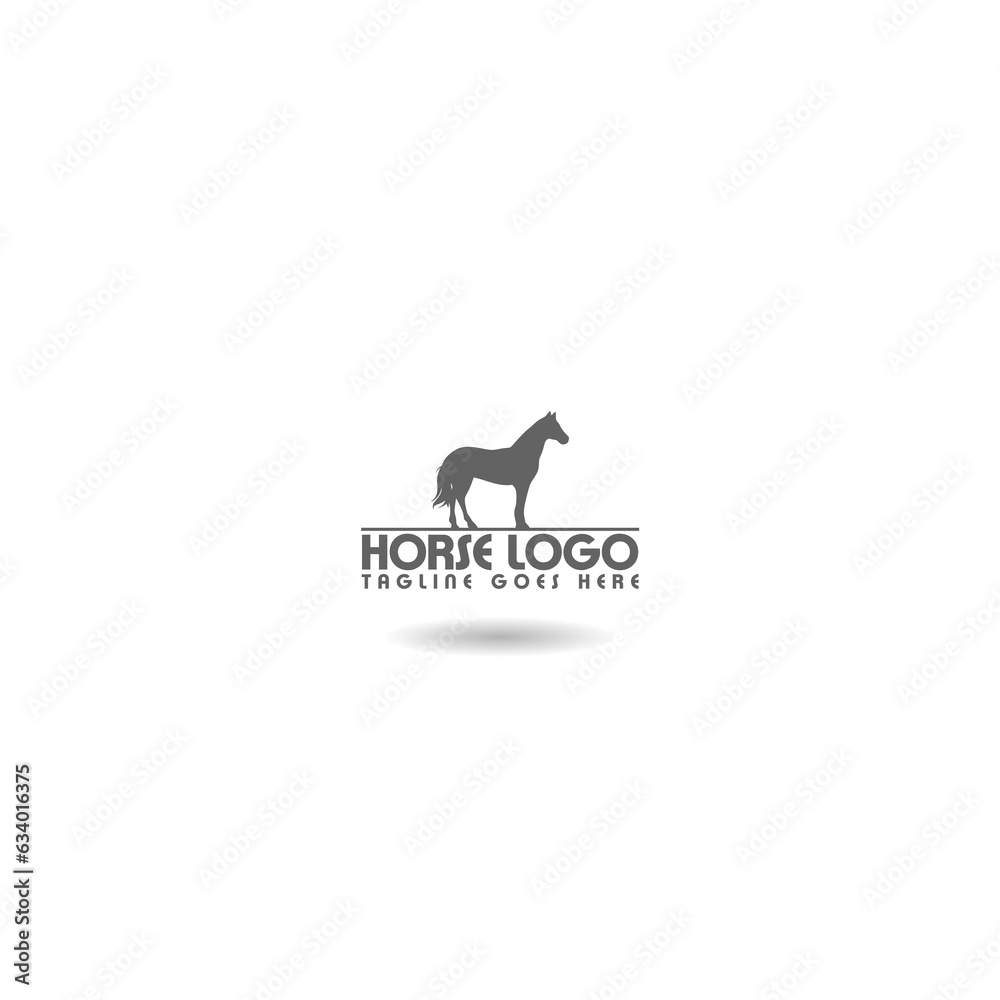 Horse logo template icon with shadow Horse logo template icon with shadow