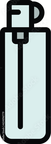 Vape icon outline vector. Cigar burn. Smoke filter color flat