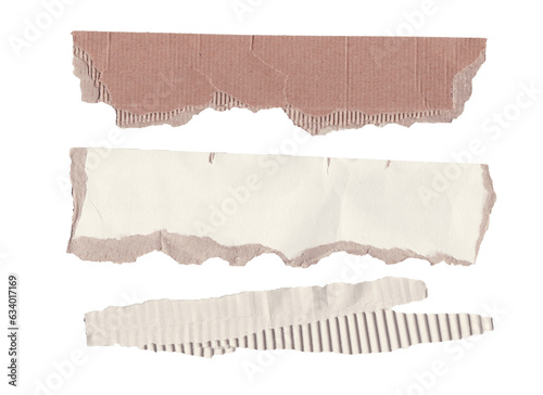 set of horizontal torn cardboard