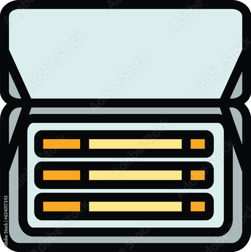 Cigarette box icon outline vector. Cigar tobacco. Smoker vape color flat