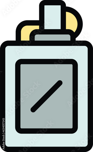 Old lighter icon outline vector. Cigarette tobacco. Smoker health color flat