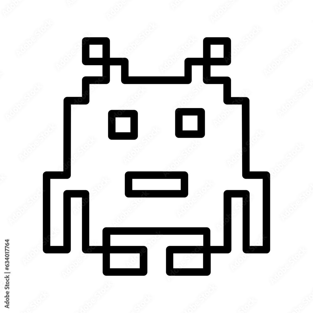 black line icon for Invader