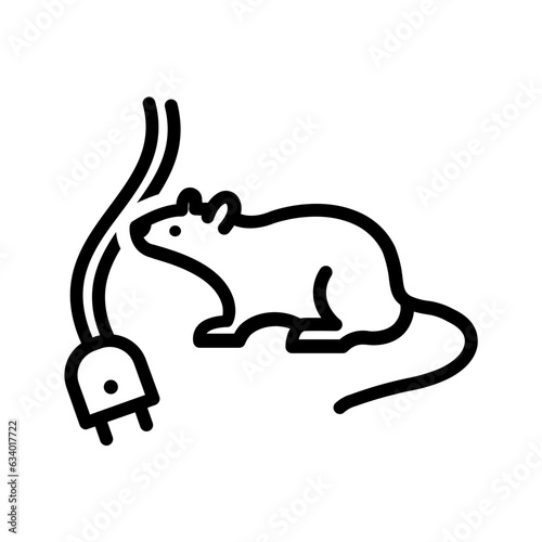 black line icon for Chewing wire