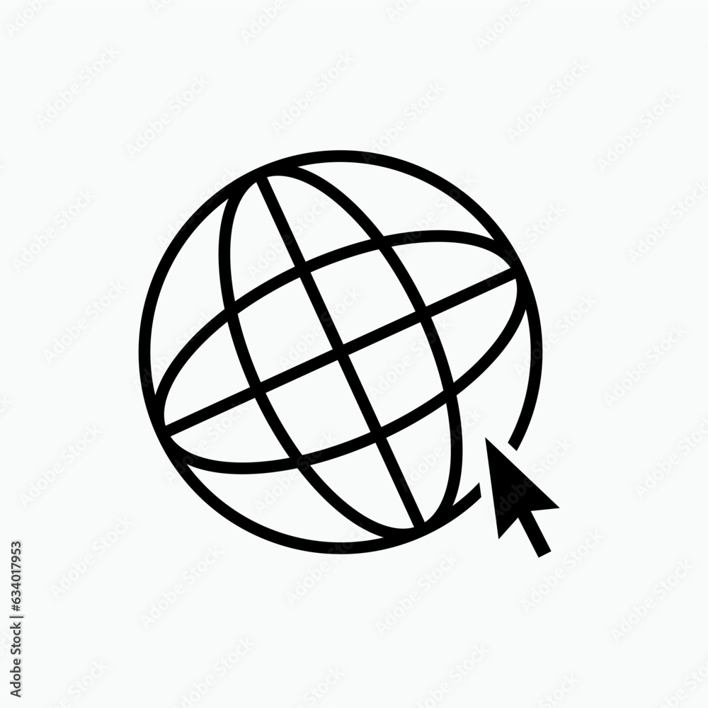 Browser Icon. Globe and Cursor Symbol - Vector. Browser Icon. Globe and Cursor Symbol - Vector.