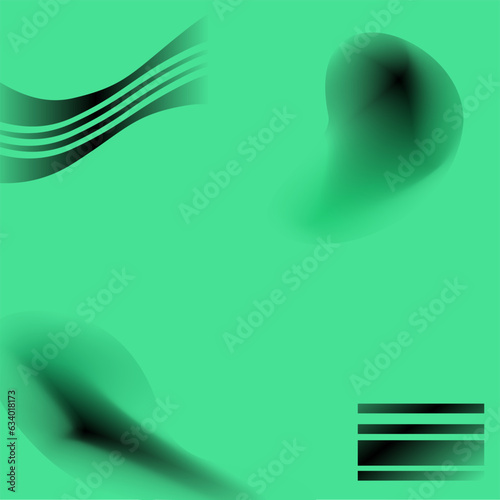 Green Backlit Halftone Color Fluid invert Background, with Abstract Shapes