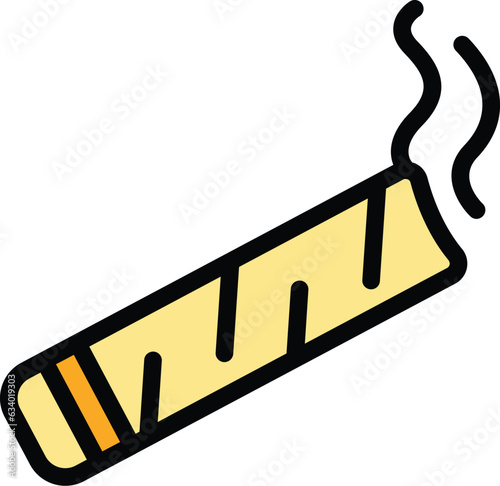 Smell cigar icon outline vector. Cigarette tobacco. Smoke filter color flat