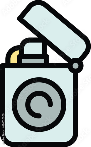 Cigar lighter icon outline vector. Smoke tobacco. Vape pipe color flat
