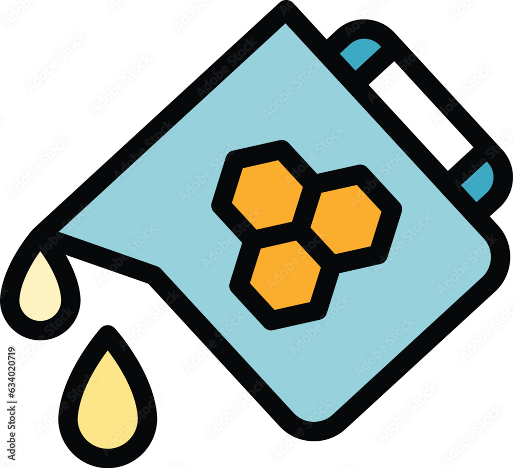 Honey jug icon outline vector. Nectar bee. Syrup plant color flat Honey jug icon outline vector. Nectar bee. Syrup plant color flat