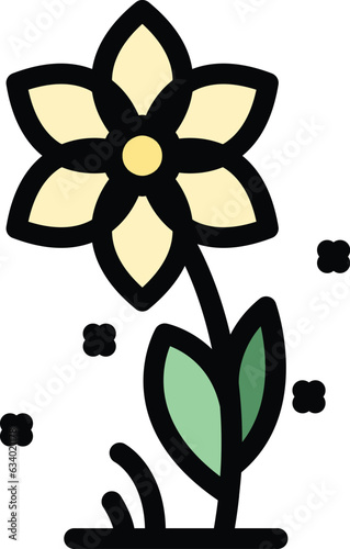 Flower nectar icon outline vector. Honey bee. Food propolis color flat