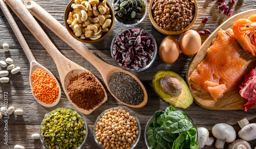 Tableau sur toile Composition with food products rich in zinc