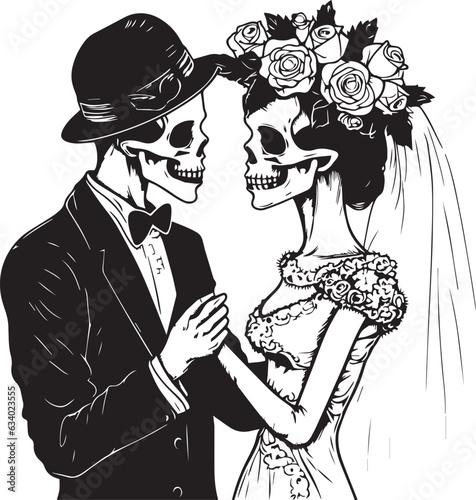 Foto Skull Wedding, Skeleton Wedding, Halloween Wedding, Bride and groom, Wedding, ne