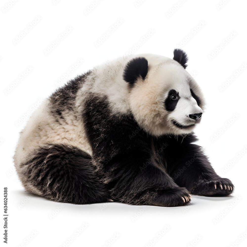 Obraz premium Panda sitting isolated on white
