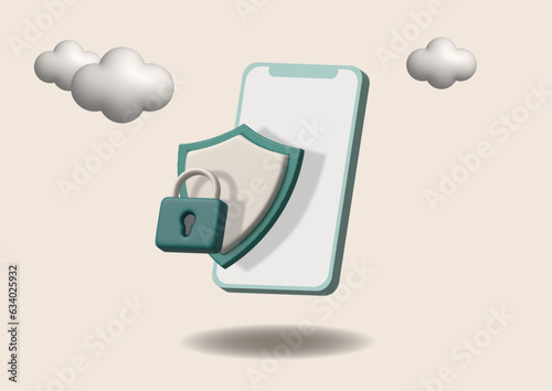 Cyber security software abstract concept 3D vector illustration. Information security software, antivirus solution, cybersecurity program, network safety, corporate data protection abstract metaphor.