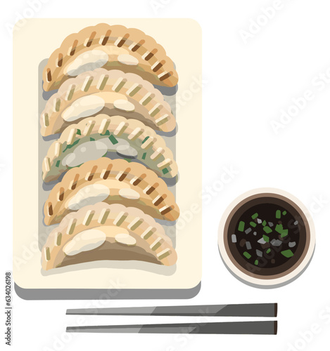 Mandu , Korean Dumplings illustration
