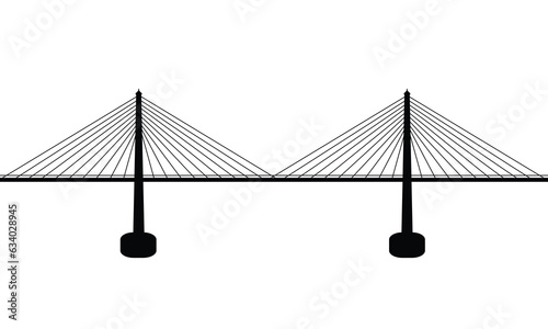 Suspension bridge icon, vector illustration
