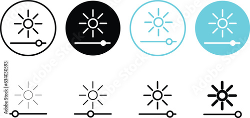 Brightness level icon, bright slider icon - light control icons